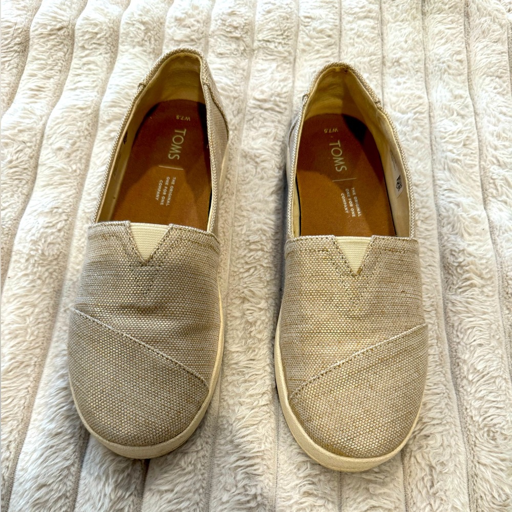 TOMS Women Alpargata Natural Metallic  7.5